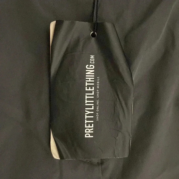 NWT pants Pretty Little Thing charcoal pants size 10 US wide leg? front pockets - Picture 7 of 10